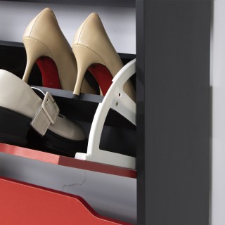 BAKAJI Ντουλάπα παπουτσιών 3 φύλλων με ράφια διπλού βάθους κόκκινη... BAKAJI Ντουλάπα παπουτσιών 3 φύλλων με ράφια διπλού βάθους κόκκινη...