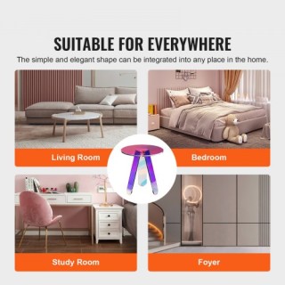 Στρογγυλό Ιριδίζον Πλαϊνό Τραπέζι VEVOR, Ακρυλικό Τραπεζάκι Καφέ Y... Στρογγυλό Ιριδίζον Πλαϊνό Τραπέζι VEVOR, Ακρυλικό Τραπεζάκι Καφέ Y...