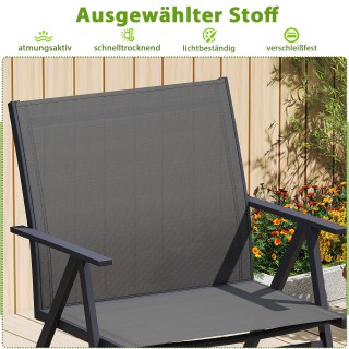 Costway Σετ 2 Καρέκλες Κήπου με Αναπνεύσιμο Ύφασμα Γκρι NP12413GR-2 Costway Σετ 2 Καρέκλες Κήπου με Αναπνεύσιμο Ύφασμα Γκρι NP12413GR-2