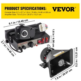 VEVOR 200W Σειρήνα Αυτοκινήτου με 7 Ήχους και Μικρόφωνο HHQ200W7SD... VEVOR 200W Σειρήνα Αυτοκινήτου με 7 Ήχους και Μικρόφωνο HHQ200W7SD...