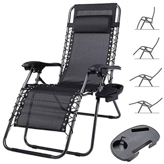 BAKAJI  Πτυσσόμενη Πολυθρόνα Κήπου Βαρύτητας Μηδέν από Ατσάλι και Ύ...