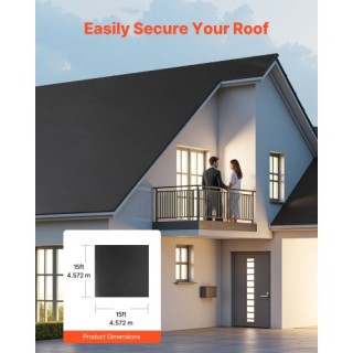 VEVOR EPDM Ελαστικό Ρολό Οροφής 15x15 πόδια - 45 mil, Μακράς Διάρκε...