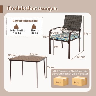 Costway Σετ Κήπου Πολυρατάν για 4 Άτομα με Επιφάνεια Τραπέζι από WP... Costway Σετ Κήπου Πολυρατάν για 4 Άτομα με Επιφάνεια Τραπέζι από WP...