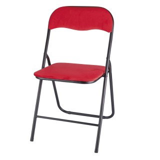 Galileo Πτυσσόμενη καρέκλα εξοικονόμησης χώρου με εφέ κόκκινου βελο... Galileo Πτυσσόμενη καρέκλα εξοικονόμησης χώρου με εφέ κόκκινου βελο...