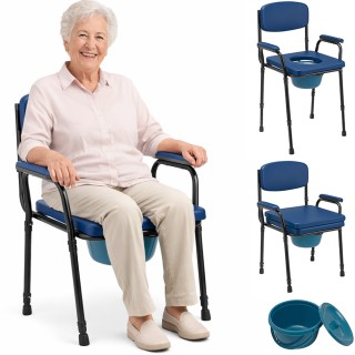 BAKAJI Ρυθμιζόμενο Καθισμα Wc για Ηλικιωμένους και Άτομα με Αναπηρί...