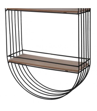 Επιτοίχια Μεταλλική Ραφιέρα με 2 Ξύλινα Ράφια 30,5x10,5x50,5 cm Mod...