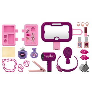 BAKAJI Καρότσι Μακιγιάζ για Κορίτσια με Αξεσουάρ Σταθμός Μακιγιάζ Π...