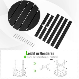 Costway Μικρό Τραπεζάκι Κήπου από UV-Ανθεκτικό Πλαστικό Μαύρο NP109...