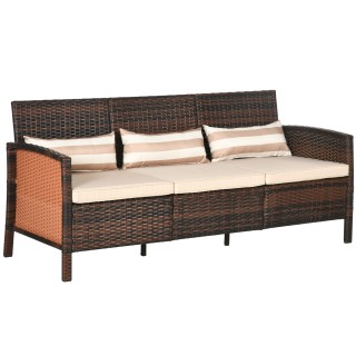 Outsunny Τριθέσιος Καναπές Εξωτερικού Χώρου από Rattan PE με Αφαιρο... Outsunny Τριθέσιος Καναπές Εξωτερικού Χώρου από Rattan PE με Αφαιρο...