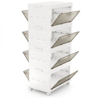 Costway  Κουτί αποθήκευσης με καπάκι, πτυσσόμενα δοχεία αποθήκευσης...