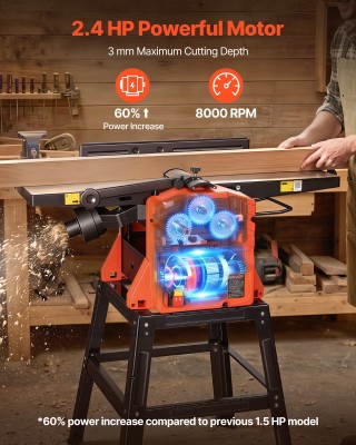 VEVOR Συνδυασμένη Επιφάνεια Πλάνης και Υποδοχής, 254mm, 2.4 HP, 800...