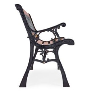 MULTIGARDEN Ξύλινο παγκάκι κήπου 126x51 εκ. με διάτρητη πλάτη και χ...