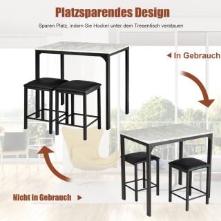 Costway Σετ Τραπεζαρίας με 1 Τραπέζι και 2 Σκαμπό για Μικρούς Χώρου... Costway Σετ Τραπεζαρίας με 1 Τραπέζι και 2 Σκαμπό για Μικρούς Χώρου...