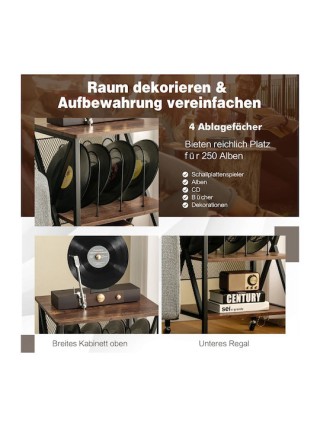 Costway Τροχήλατη Καφέ Ραφιέρα 3 Επιπέδων 52x45x75 cmJV12662DE-CF Costway Τροχήλατη Καφέ Ραφιέρα 3 Επιπέδων 52x45x75 cmJV12662DE-CF