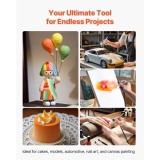 VEVOR Σετ Airbrush με Αεροσυμπιεστή 1/6 HP, 3 Airbrush και 3 Μύτες ... VEVOR Σετ Airbrush με Αεροσυμπιεστή 1/6 HP, 3 Airbrush και 3 Μύτες ...