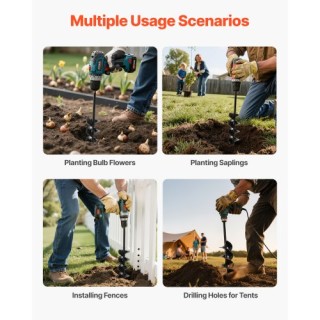 VEVOR Τρυπάνι Εδάφους 3.15 x 16.1 in για Τρύπες και Φυτεύσεις LXZZT...