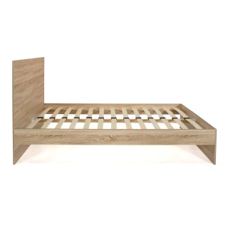 Διπλό Κρεβάτι Oklahoma με Κεφαλάρι & Βάση σε Απόχρωση Οξιάς - 160x2...