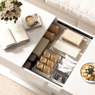 HOMCOM Επεκτεινόμενο Τραπεζάκι Καφέ με Αποθηκευτικό Χώρο, Μοντέρνο,...