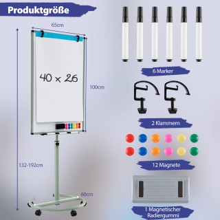 Costway Πράσινος Πίνακας με Ρόδες, Μαγνήτες & Μαρκαδόρους, Ρυθμιζόμ... Costway Πράσινος Πίνακας με Ρόδες, Μαγνήτες & Μαρκαδόρους, Ρυθμιζόμ...