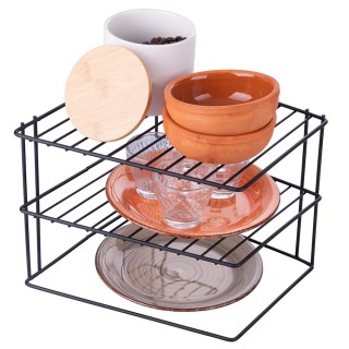 Galileo Γωνιακό ράφι με 2 επίπεδα από σίδερο 245x235x20 cm σε σατιν...