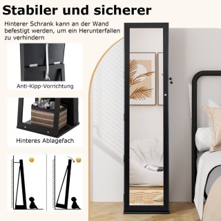 Costway Πολυτελής Καθρέφτης-Κοσμηματοθήκη με Αποθηκευτικό Χώρο και ...