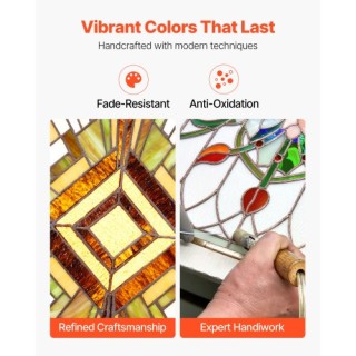 VEVOR Διακοσμητικό Κρεμαστό Παράθυρο Τίφανι 20x21 με Αλυσίδα ZXFXCS... VEVOR Διακοσμητικό Κρεμαστό Παράθυρο Τίφανι 20x21 με Αλυσίδα ZXFXCS...