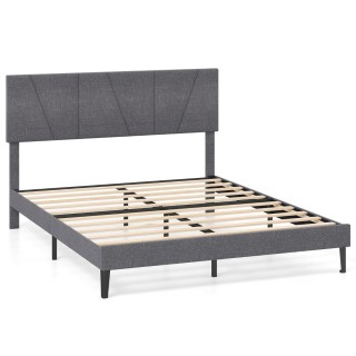 Costway Σκελετός Διπλού Κρεβατιού 160 x 200 cm με Ρυθμιζόμενο Γεωμε...