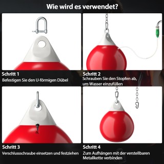 Costway Κόκκινος Σάκος Πυγμαχίας Ø45cm, 50kg με Ρυθμιζόμενη Μεταλλι... Costway Κόκκινος Σάκος Πυγμαχίας Ø45cm, 50kg με Ρυθμιζόμενη Μεταλλι...