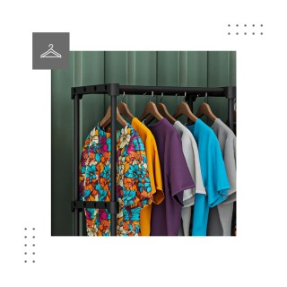 Μεταλλική  Κρεμάστρα Ρυθμιζόμενη  Keeper 6.0 80 x 150 x 30cm - Μαύρ...