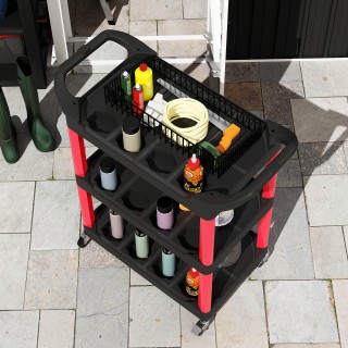 HOMCOM Καρότσι Εργαλείων 83x43x97 εκ, Κόκκινο B20-114V00RD