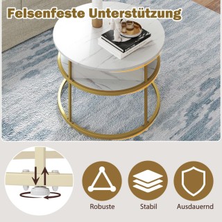 Costway Πολυλειτουργικό Σαλόνι Τραπεζάκι με Ρυθμιζόμενο Ύψος και Κρ...