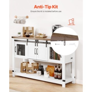 VEVOR Τραπέζι Καφέ 4 Επιπέδων με Πόρτες Αχυρώνα για Σαλόνι DBSZSJSG...