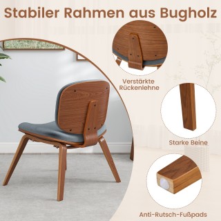 Costway Σύγχρονη Άνετη Καρέκλα σε Σκούρο Γκρι JV12735WT