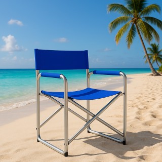 BAKAJI Πτυσσόμενη Πολυθρόνα Σκηνοθέτη Αλουμινίου με Ύφασμα Textilen...