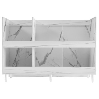 Shally Dogan Λευκό Σύνθετο Ντουλάπι Κουζίνας Υποκαθήμενο με Εφέ Μάρ...