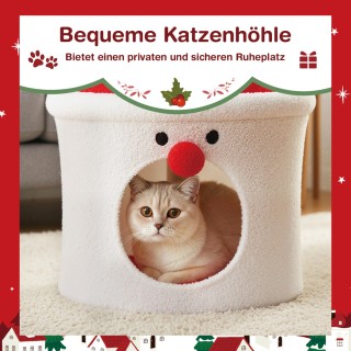 Costway Χριστουγεννιάτικο Δέντρο Γάτας με Χώρο Ύπνου 75 x 40 x 40 ε...