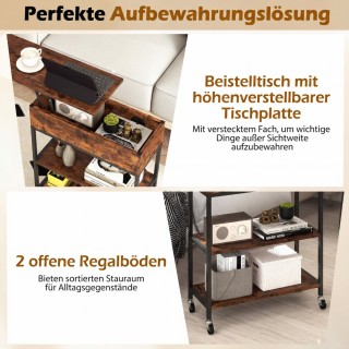 Costway Μετακινούμενο Τραπεζάκι Σαλονιού με Ανασηκωμένη Επιφάνεια, ... Costway Μετακινούμενο Τραπεζάκι Σαλονιού με Ανασηκωμένη Επιφάνεια, ...