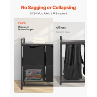 VEVOR Τρίχωρος Διαχωριστής Ρούχων με Αποσπώμενες Τσάντες και Μεταλλ...