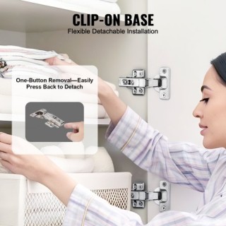 VEVOR  Μεντεσέδες Ντουλαπιών 60τμχ Πλήρους Κάλυψης με Απαλό Κλείσιμ...