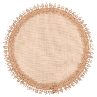 Villa dEste Home Στρογγυλό σουπλά 38 εκ. από γιούτα με κεντημένο πε...