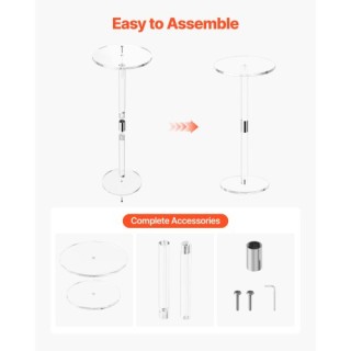 VEVOR Διαφανές Ακρυλικό Πλαϊνό Τραπέζι VEVOR, Διαστάσεις 25.4 x 25....