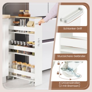 Costway Τροχήλατο Καρότσι Κουζίνας 4 Επιπέδων με Λαβή, 13 εκ. Λεπτό... Costway Τροχήλατο Καρότσι Κουζίνας 4 Επιπέδων με Λαβή, 13 εκ. Λεπτό...