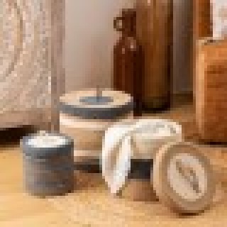 Atmosphera  Σετ 3 Καλαθιών από Γιούτα με Καπάκι OCÉANE - Μπεζ και Μ...