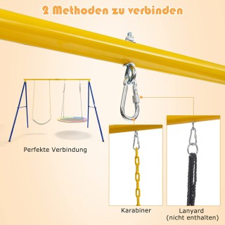 Costway  Α-σχήματος Μεταλλική Κούνια με Διπλό Κάθισμα και Αντοχή έω...