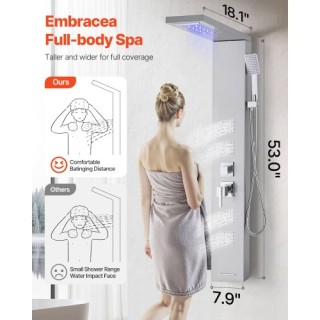 VEVOR Σύστημα Ντους Πύργου Ανοξείδωτης Στήλης με Κεφαλή Βροχής 5 Λε... VEVOR Σύστημα Ντους Πύργου Ανοξείδωτης Στήλης με Κεφαλή Βροχής 5 Λε...