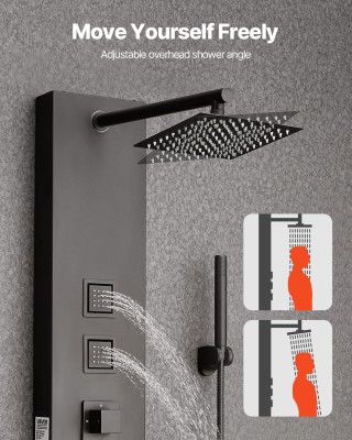 Στήλη Ντους με Θερμοστατική Κεφαλή Βροχής & Jet Μασάζ – Inox Στήλη ...