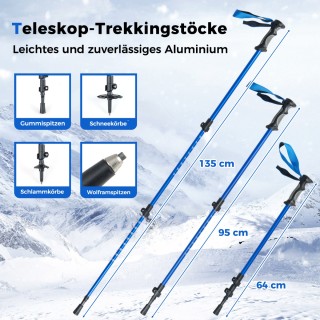 Costway Μπλε Χιονοπέδιλα με Υποστήριξη Αναρρίχησης για Βάρος έως 90...