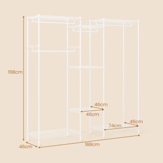 Costway Αναδιπλούμενος Οργανωτής Ρούχων με Σχήμα L και Οριζόντια Το... Costway Αναδιπλούμενος Οργανωτής Ρούχων με Σχήμα L και Οριζόντια Το...