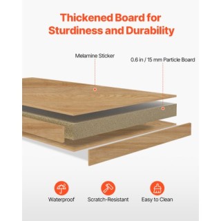 VEVOR Ξύλινη Επιτραπέζια Βιβλιοθήκη  94.5 x 24.1 x 73.4 cm  2 Επιπέ...