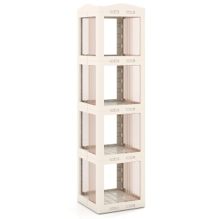 Costway Περιστρεφόμενη Βιβλιοθήκη 360° Διπλωμένη Διαφανής Ραφιέρα Γ...